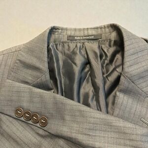 Mens Zegna Trofeo 600 Sport Coat Gray EU 54L US 44L Wool Silk Switzerland